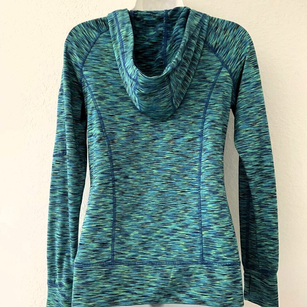 RBX Activewear Teal Space Dye Full Zip Hoodie Workout Jacket